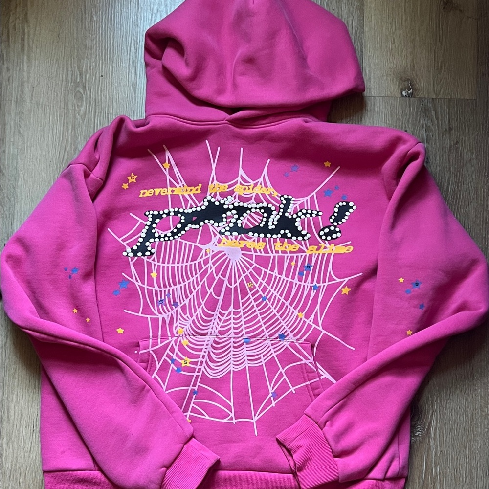 Pink Sp5der worldwide punk v2 sweatshirt
